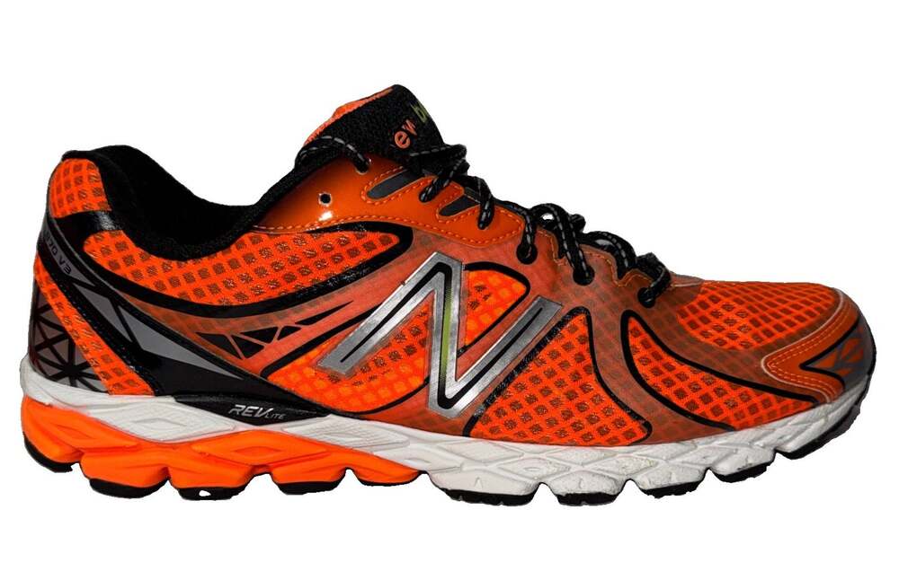 New Balance 870v3 Orange Grey Mens 11 D Running Shoes M870WO3 PRE LOVED